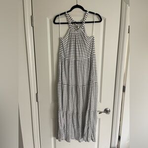 Max Studio Striped Halter Maxi Dress
